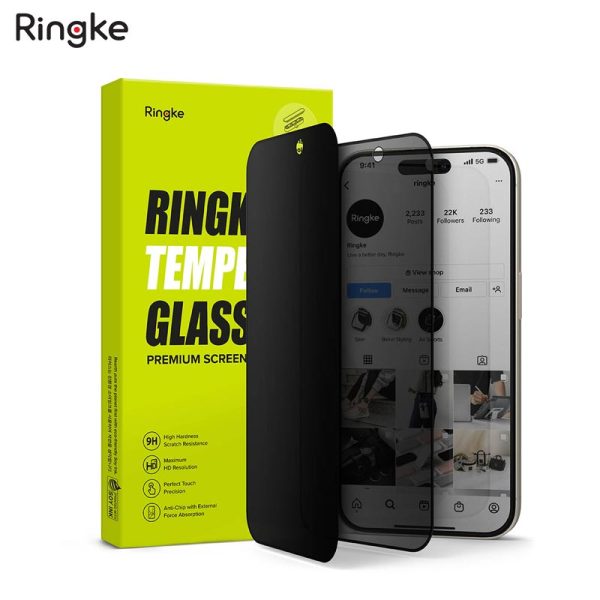 dán cường lực chống nhìm trộm iphone 15 pro max ringke privacy tempered glass