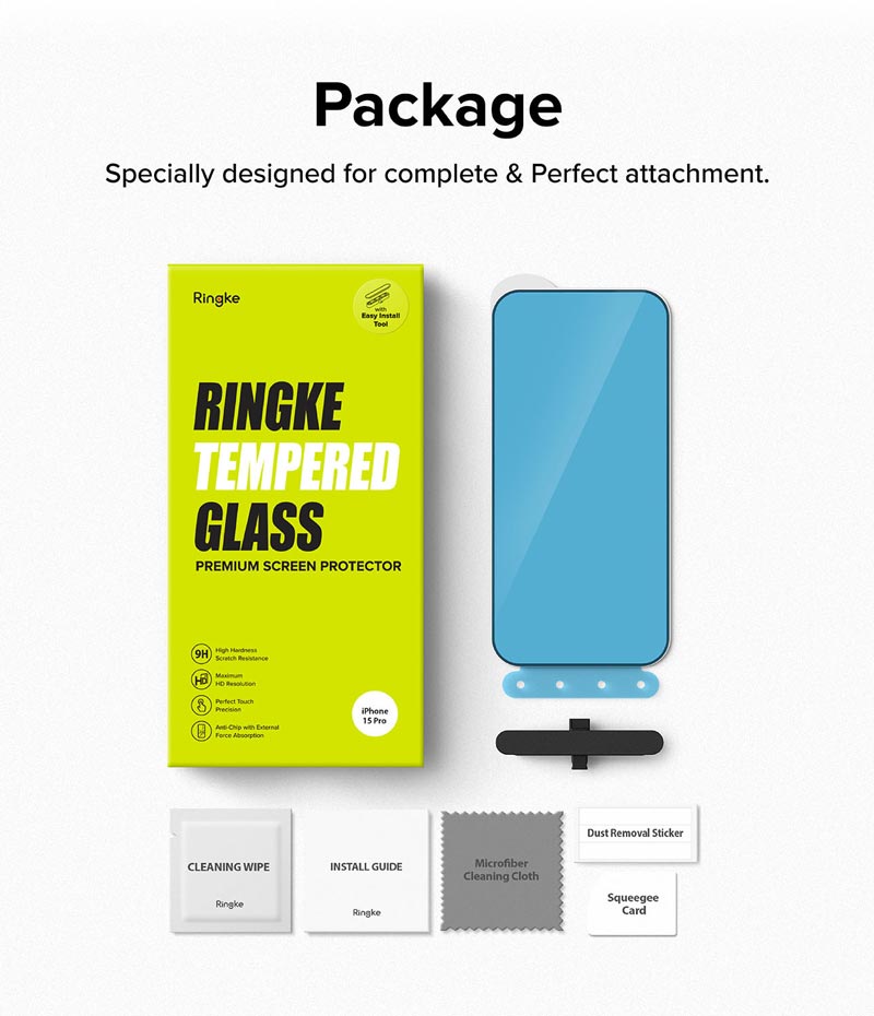 dán cường lực iphone 15 pro ringke screen protector tempered glass