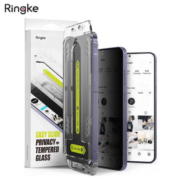 dán cường lực chống nhìn trộm Samsung galaxy s24 ringke easy slide privacy tempered glass