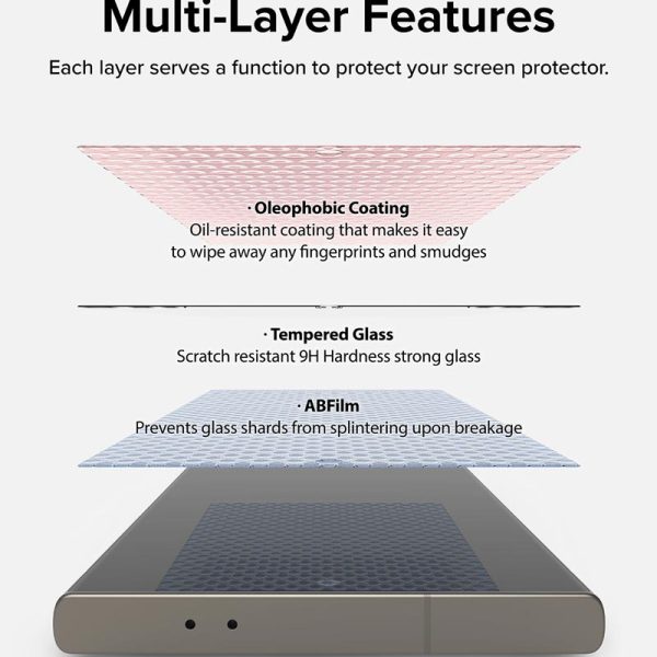 dán cường lực Samsung Galaxy S24 Ultra Ringke Easy Slide Tempered Glass