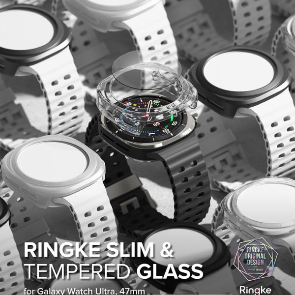 vỏ ốp kèm dán cường lực Galaxy Watch Ultra Ringke Slim & Glass