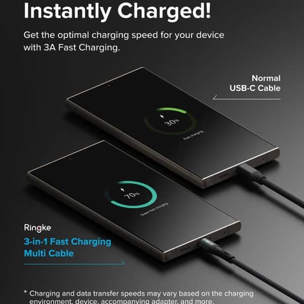 cáp sạc nhanh đa năng ringke 3-in-1 fast charging multi cable