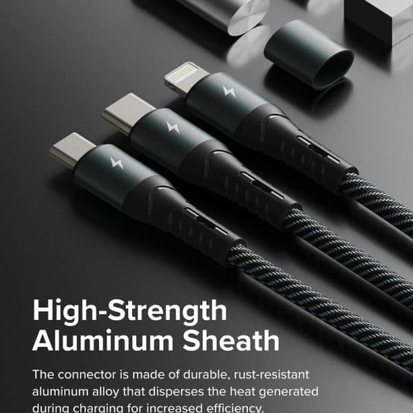 cáp sạc nhanh đa năng ringke 3-in-1 fast charging multi cable