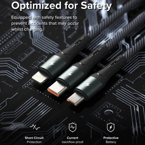 cáp sạc nhanh đa năng ringke 3-in-1 fast charging multi cable