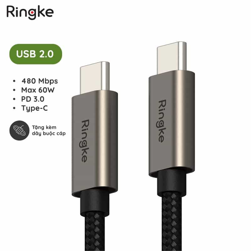 cáp sạc nhanh ringke fast charging basic cable c-to-c