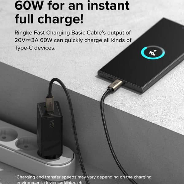 Cáp sạc nhanh RINGKE Fast Charging Basic Cable C-to-C