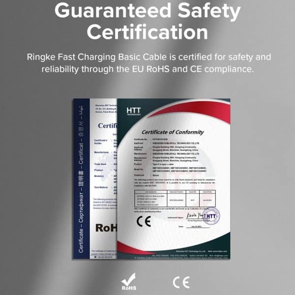 Cáp sạc nhanh RINGKE Fast Charging Basic Cable C-to-C