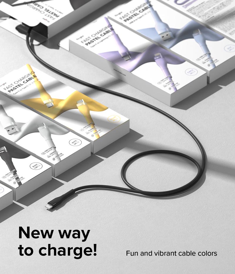 cáp sạc nhanh ringke fast charging pastel cable c-to-c