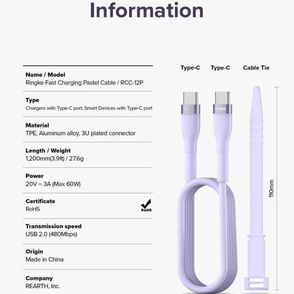 cap sac nhanh ringke fast charging pastel cable type c ringkevietnam content 11