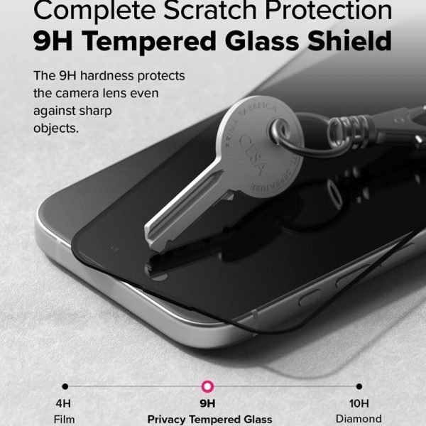 dán cường lực chống nhìn trộm iPhone 16 plus ringke easy slide privacy tempered glass