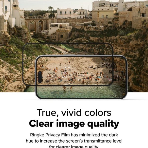 dán cường lực chống nhìn trộm iPhone 16 plus ringke easy slide privacy tempered glass