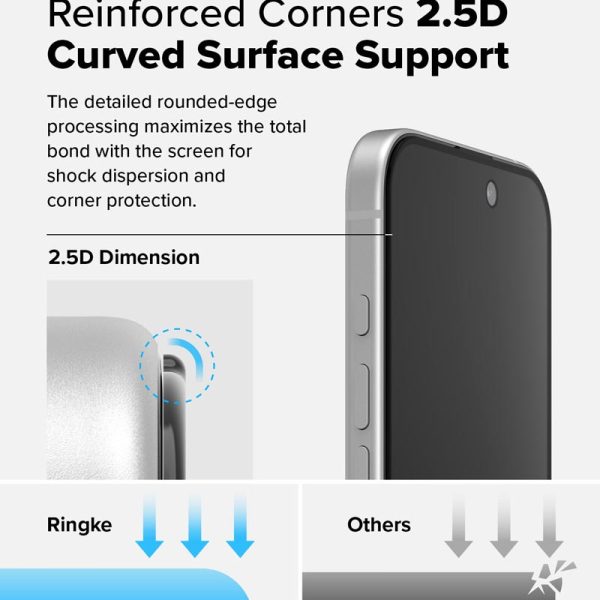dán cường lực chống nhìn trộm iPhone 16 plus ringke easy slide privacy tempered glass