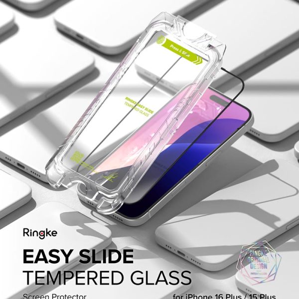 dán cường lực iPhone 16 plus ringke easy slide tempered glass