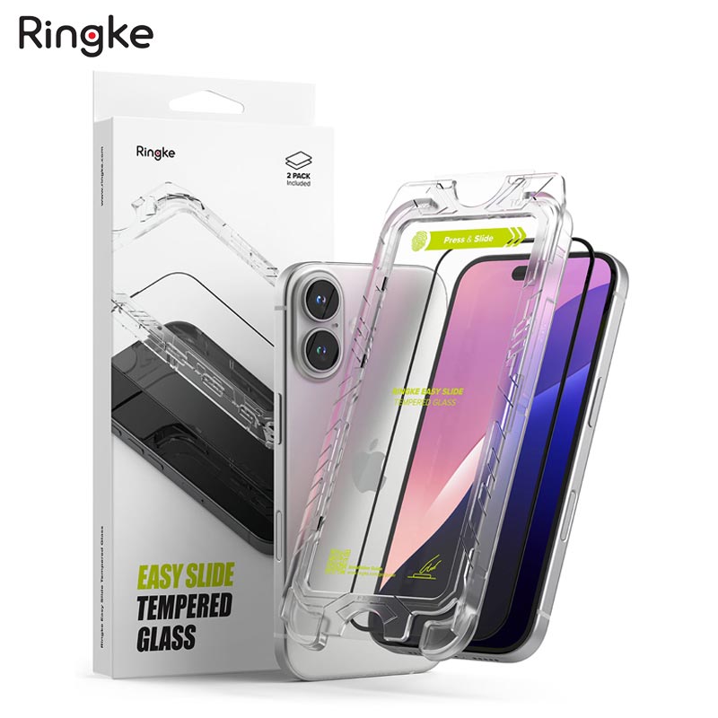 dán cường lực iPhone 16/iPhone 15 ringke easy slide tempered glass