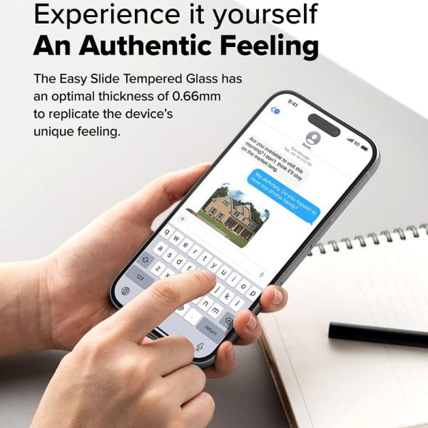 dán cường lực iPhone 16/iPhone 15 ringke easy slide tempered glass