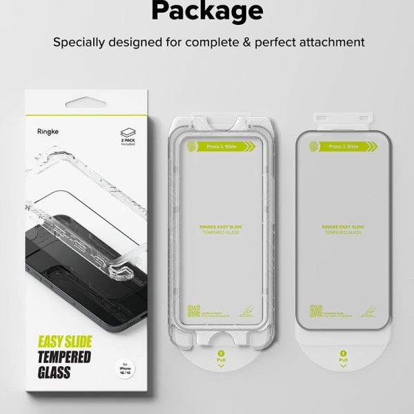 dán cường lực iPhone 16/iPhone 15 ringke easy slide tempered glass