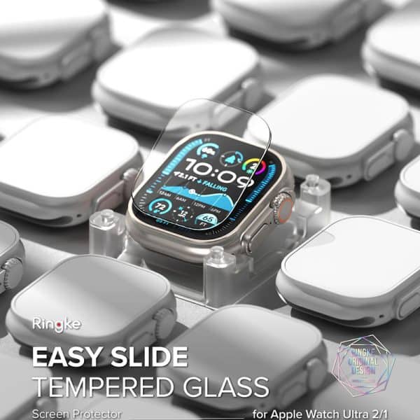 Bộ 2 dán cường lực Apple Watch Ultra 2/1 Ringke Easy Slide Tempered Glass
