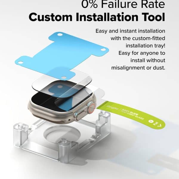 Bộ 2 dán cường lực Apple Watch Ultra 2/1 Ringke Easy Slide Tempered Glass