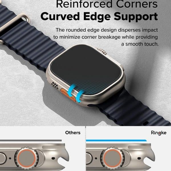 Bộ 2 dán cường lực Apple Watch Ultra 2/1 Ringke Easy Slide Tempered Glass