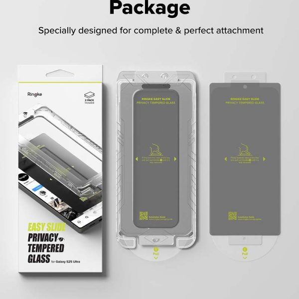 dán cường lực chống nhìn trộm Samsung Galaxy S25 Ultra Ringke Easy Slide Privacy Tempered Glass