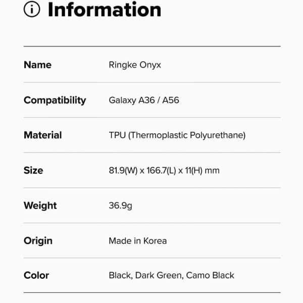 Ốp lưng Samsung Galaxy A56 / A36 Ringke Onyx
