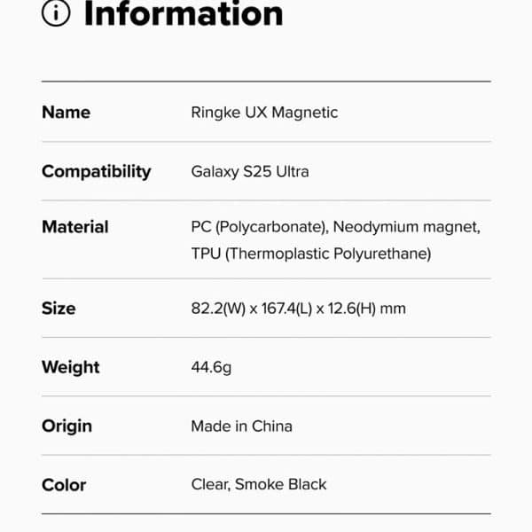 Ốp lưng Samsung Galaxy S25 Ultra Ringke UX Magnetic
