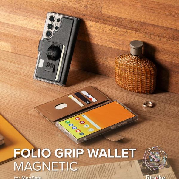 Ví từ tính RINGKE Folio Grip Wallet Magnetic cho S25 Ultra/S24 Ultra
