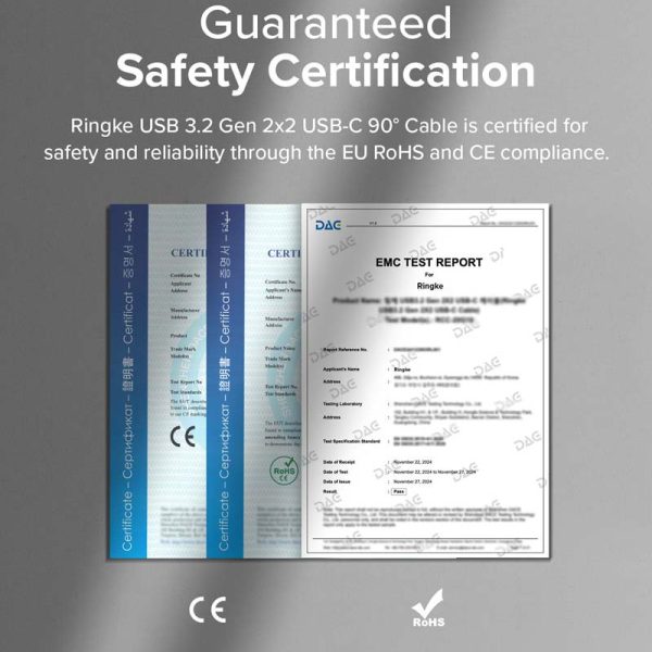 Cáp sạc nhanh Ringke 90 degree USB 3.2 Gen 2x2 USB-C