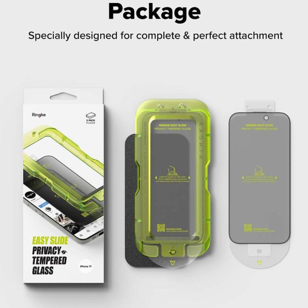 Dán cường lực chống nhìn trộm iPhone 17 RINGKE Easy Slide Privacy Tempered Glass