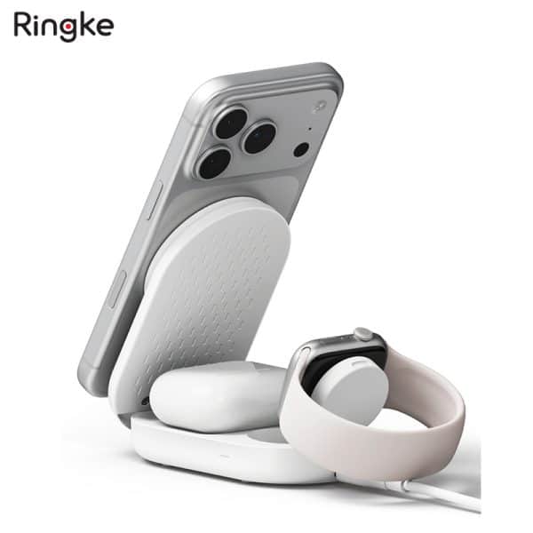 Đế sạc Ringke Stand Qi2 25W 3-in-1 Folding Magnetic Wireless Charger